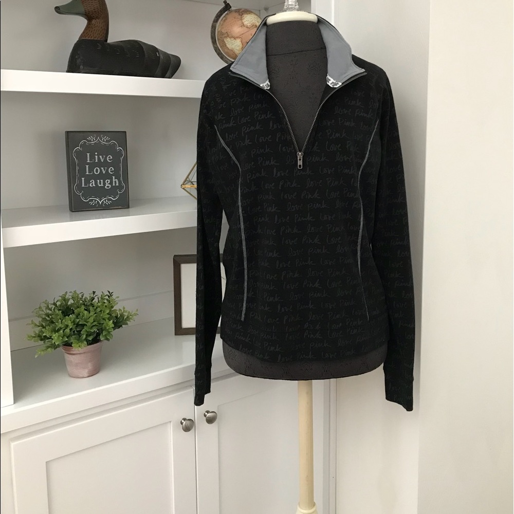 VS Pink Yoga 1/4 Zip Pullover Sz L